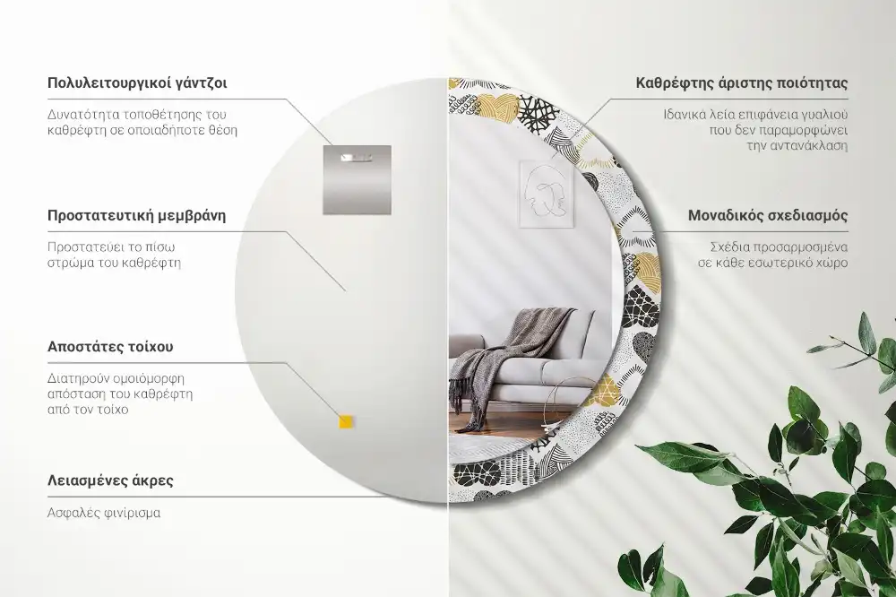 Runden spiegel Doodle-Herzen-Stil