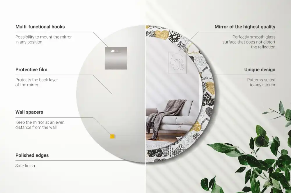 Runden spiegel Doodle-Herzen-Stil