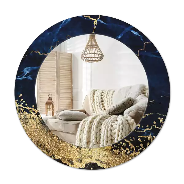 Spiegel rund Blauer Marmor