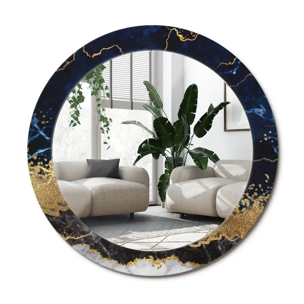 Spiegel rund Blauer Marmor