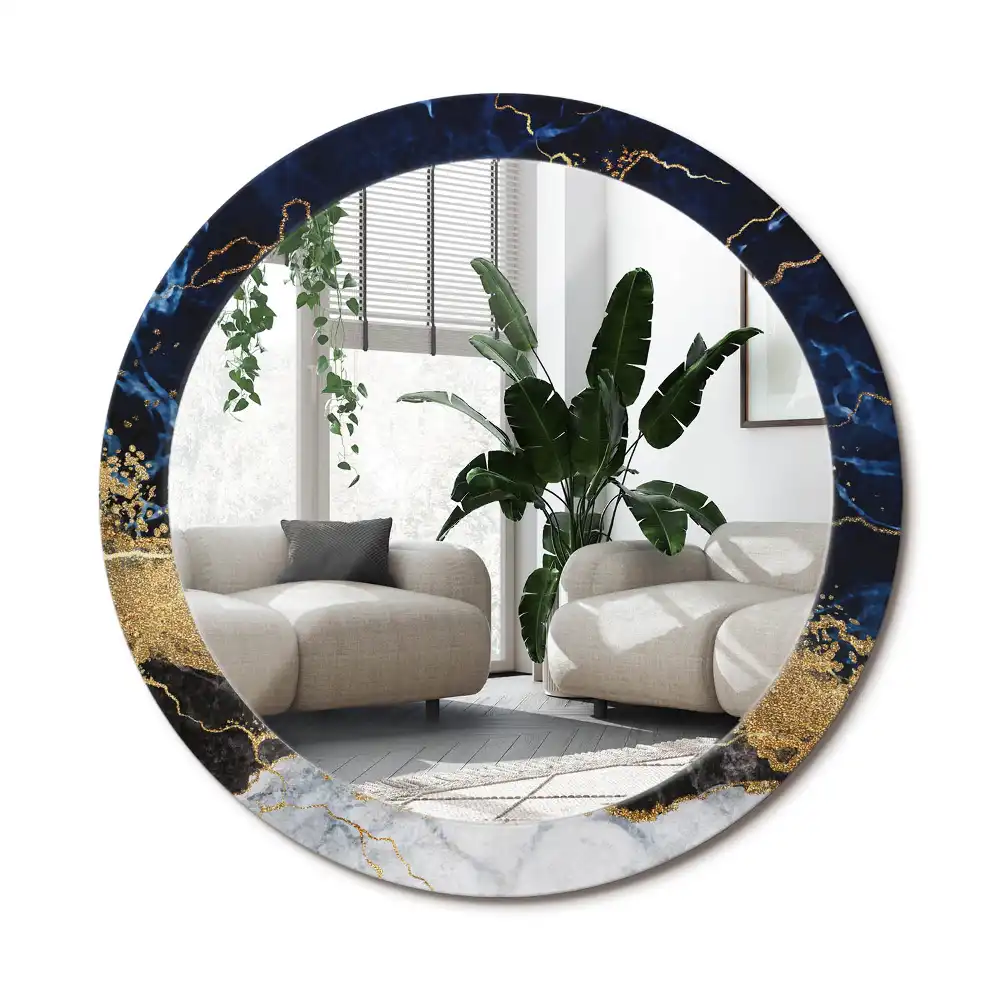 Spiegel rund Blauer Marmor