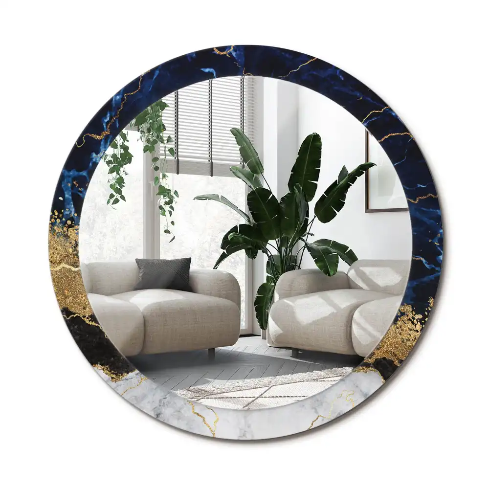 Spiegel rund Blauer Marmor