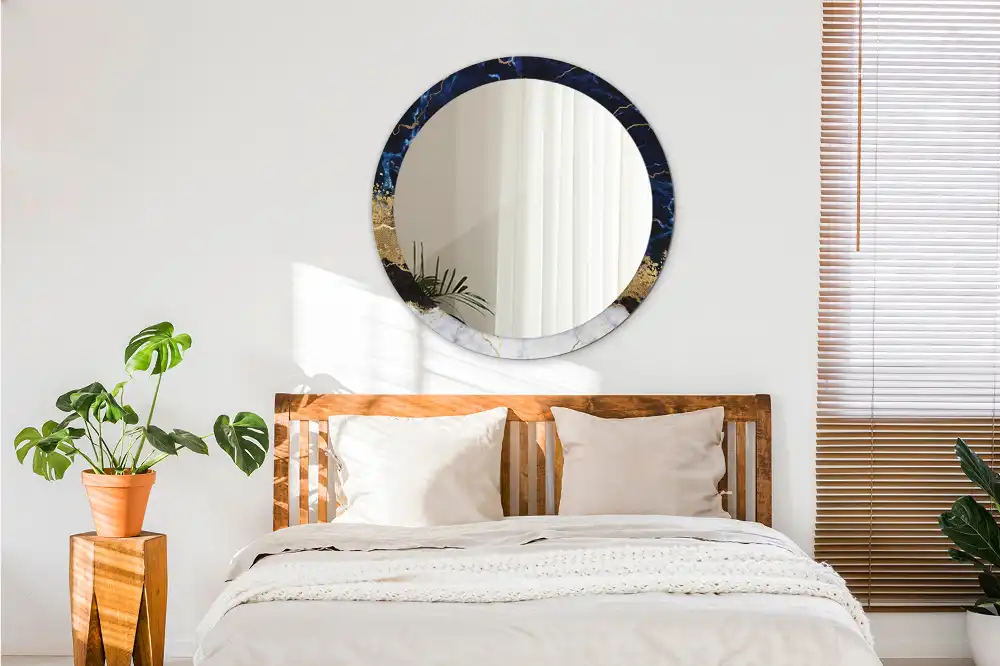 Spiegel rund Blauer Marmor