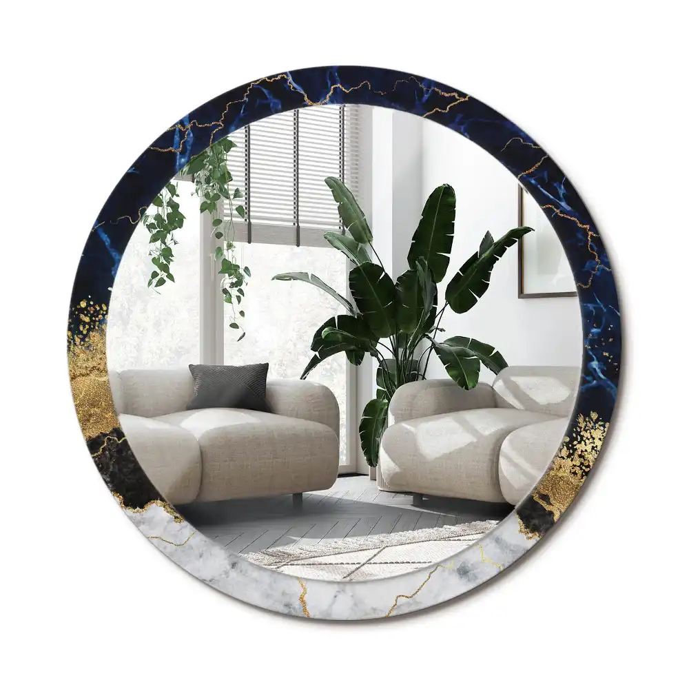 Spiegel rund Blauer Marmor
