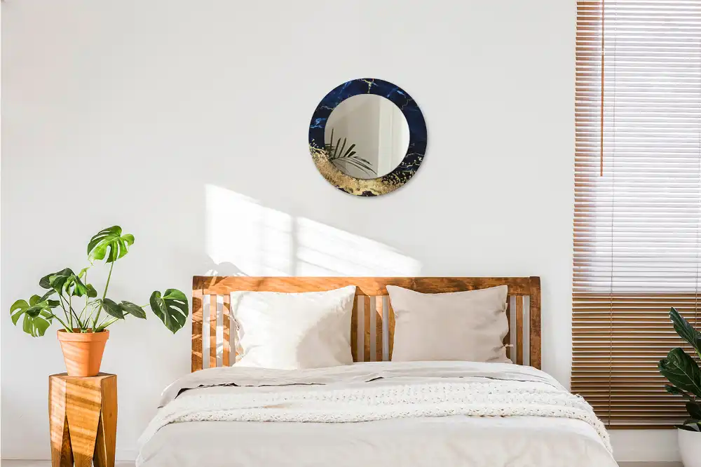 Spiegel rund Blauer Marmor