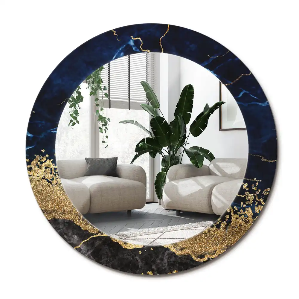 Spiegel rund Blauer Marmor