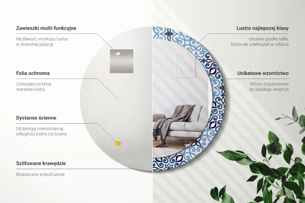 Runden spiegel Blau arabisches Muster