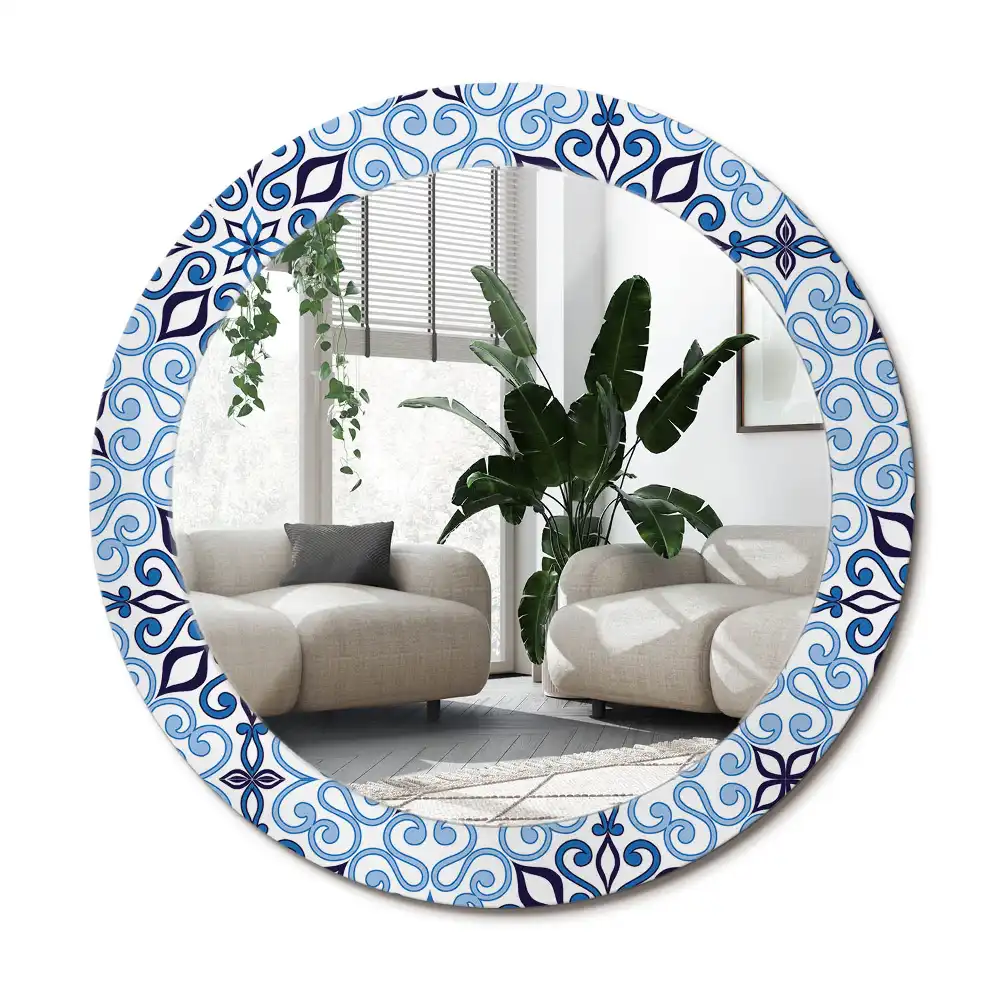 Runden spiegel Blau arabisches Muster