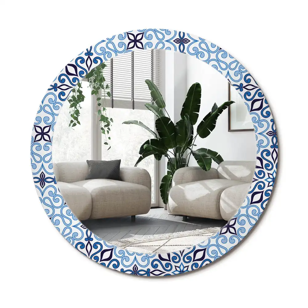Runden spiegel Blau arabisches Muster