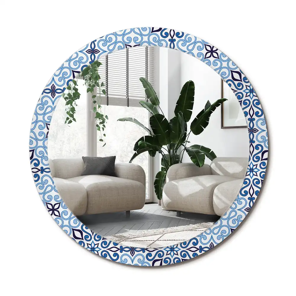 Runden spiegel Blau arabisches Muster