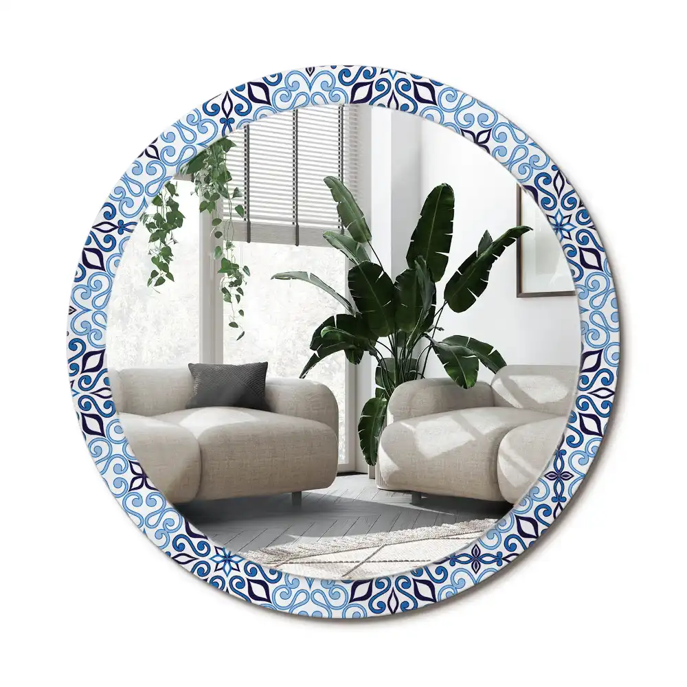 Runden spiegel Blau arabisches Muster