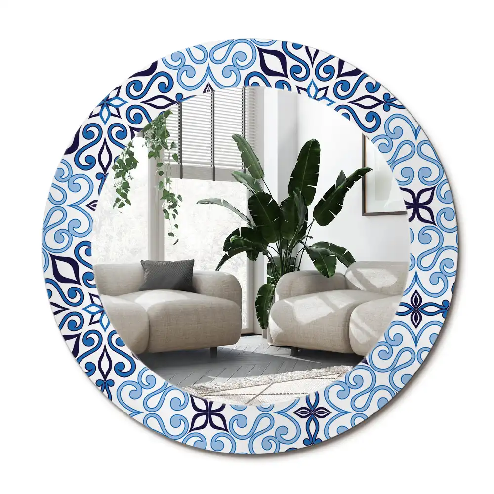Runden spiegel Blau arabisches Muster