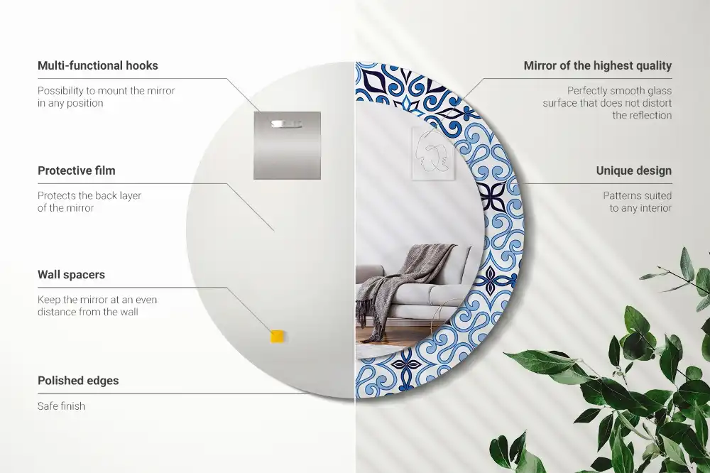 Runden spiegel Blau arabisches Muster