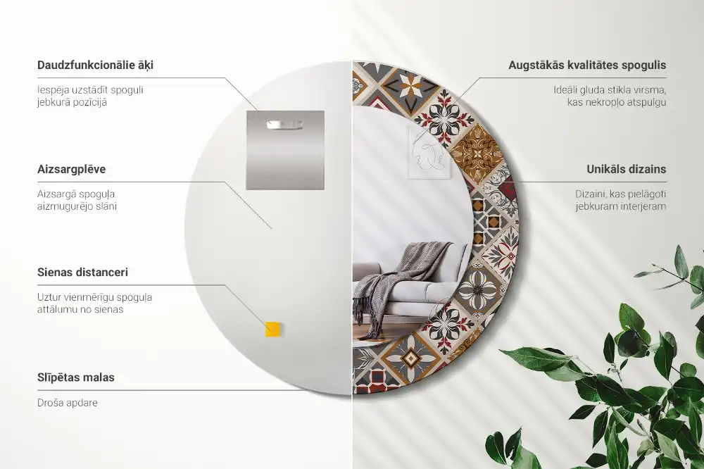 Runden spiegel Türkisches Muster