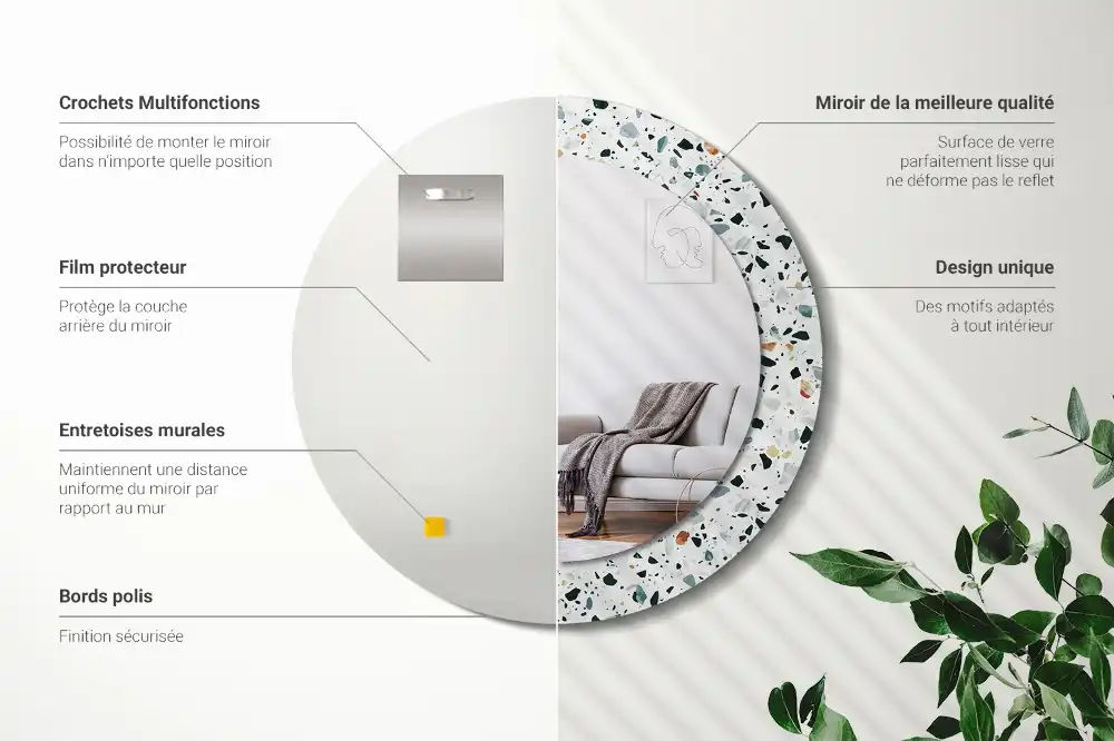 Spiegel rund Naturstein