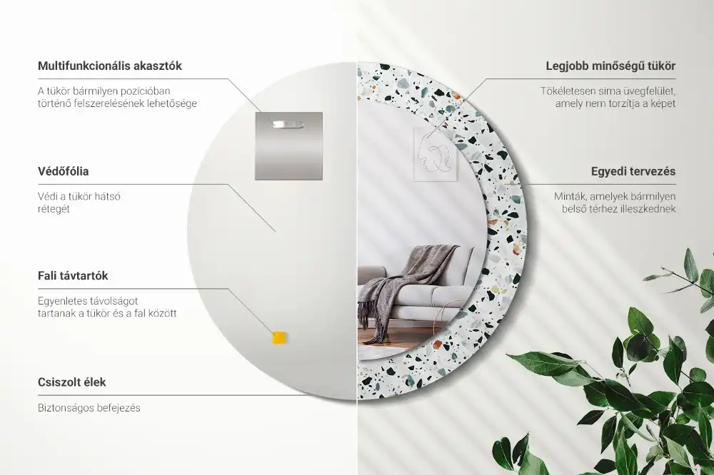 Spiegel rund Naturstein