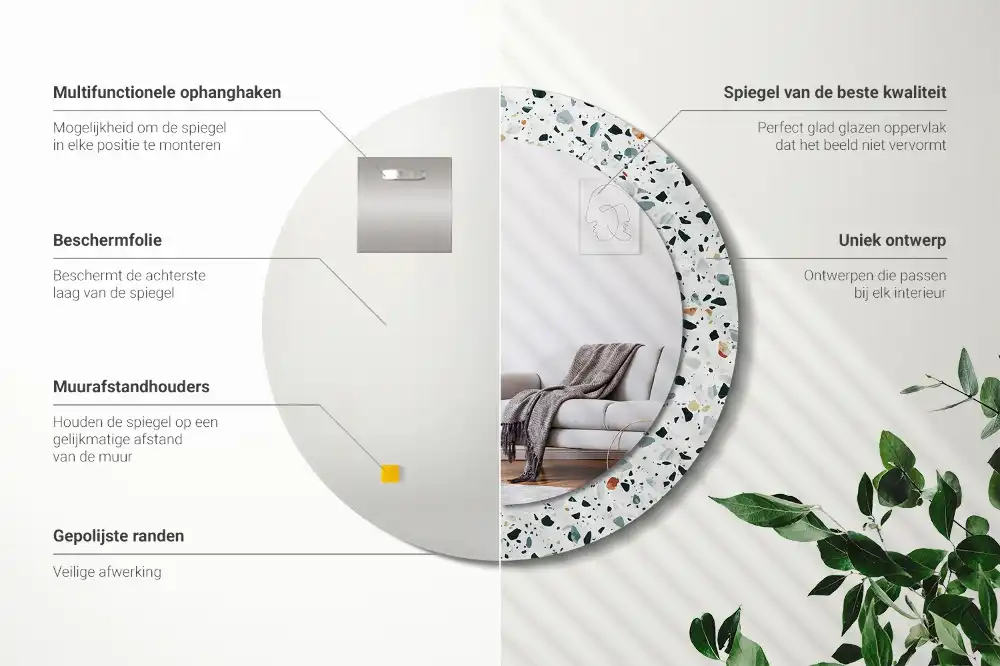 Spiegel rund Naturstein