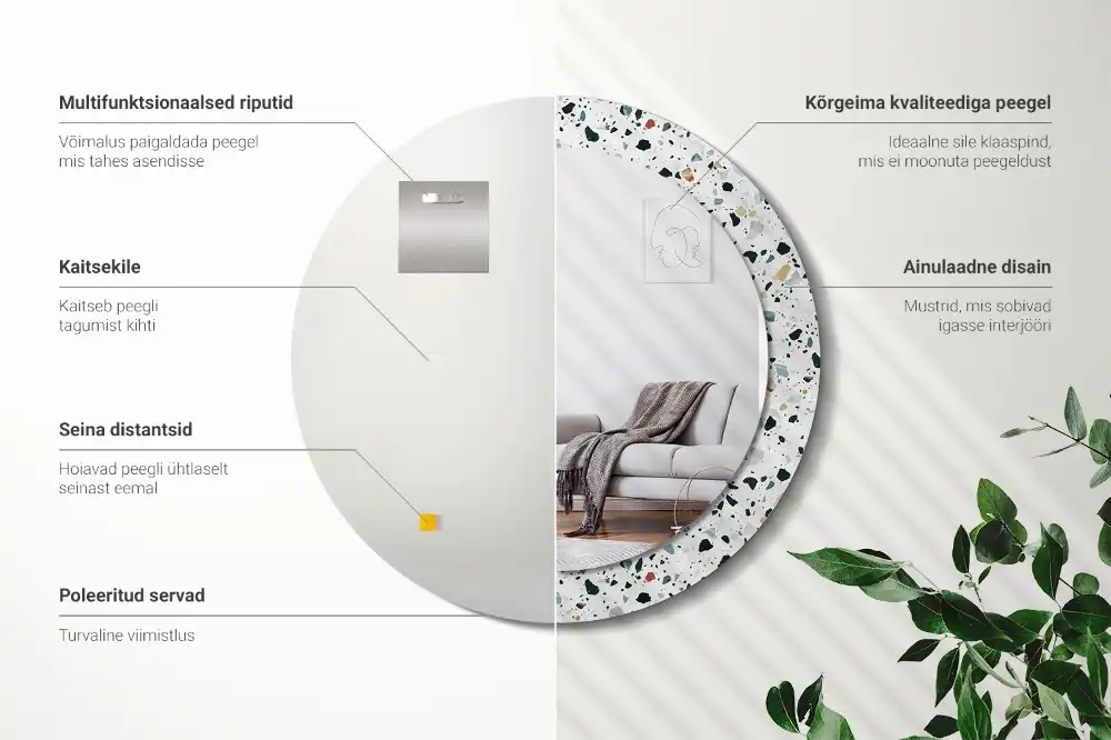 Spiegel rund Naturstein