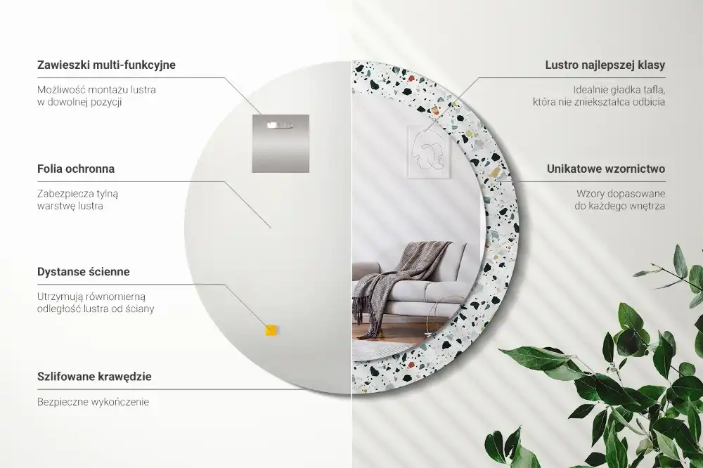 Spiegel rund Naturstein