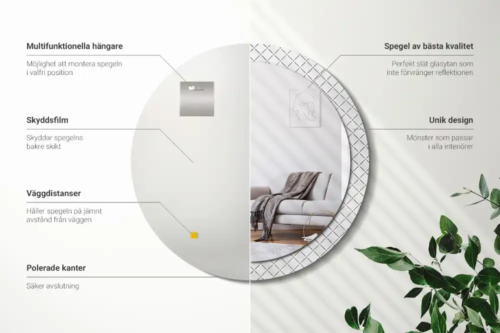 Runden spiegel Querlinien