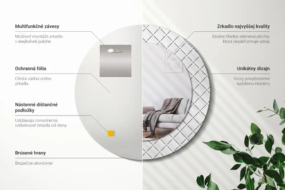 Runden spiegel Querlinien