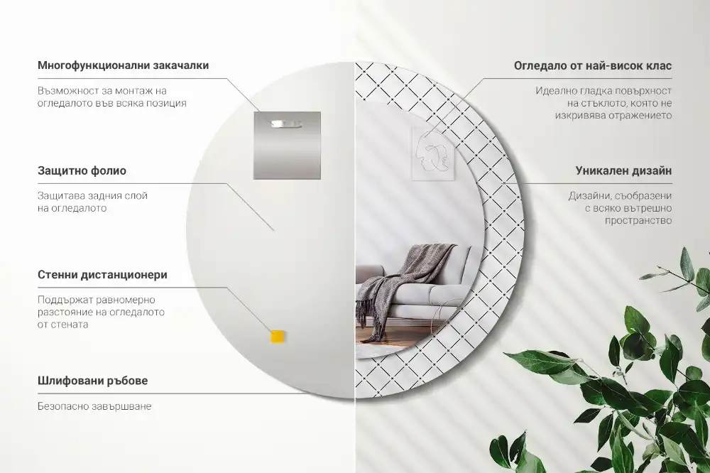 Runden spiegel Querlinien