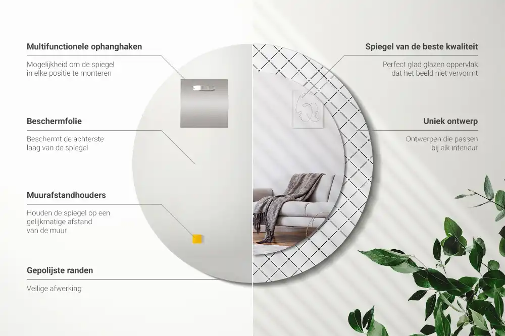 Runden spiegel Querlinien