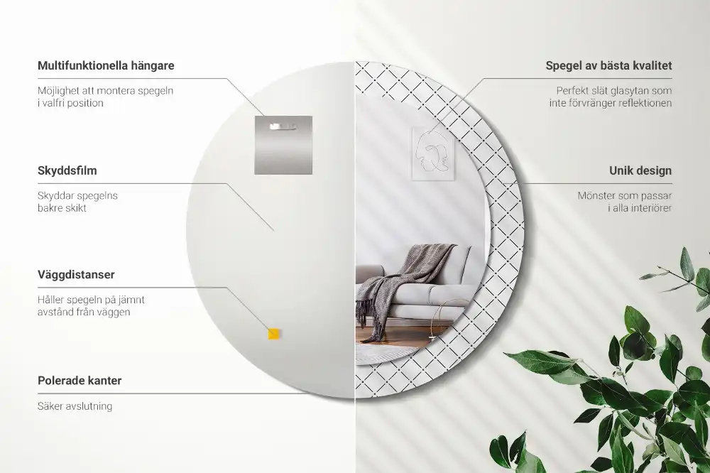 Runden spiegel Querlinien