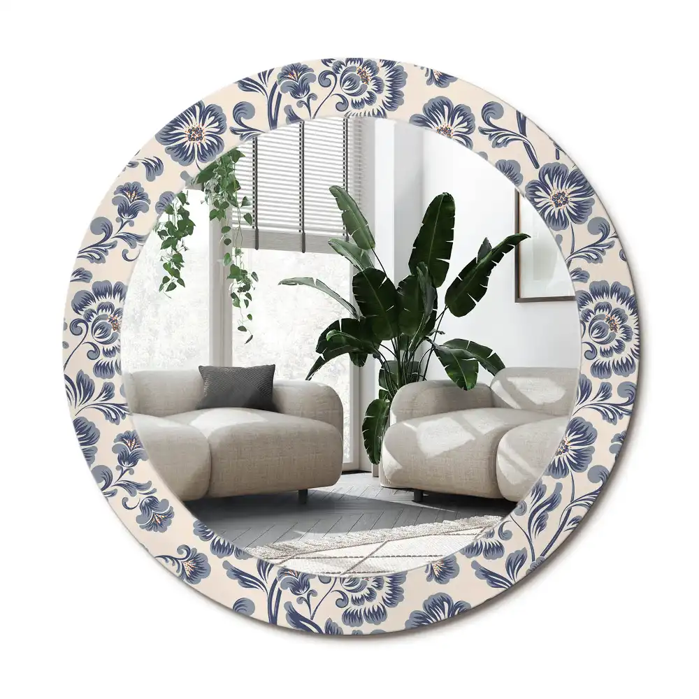 Runden spiegel Blumiges Muster