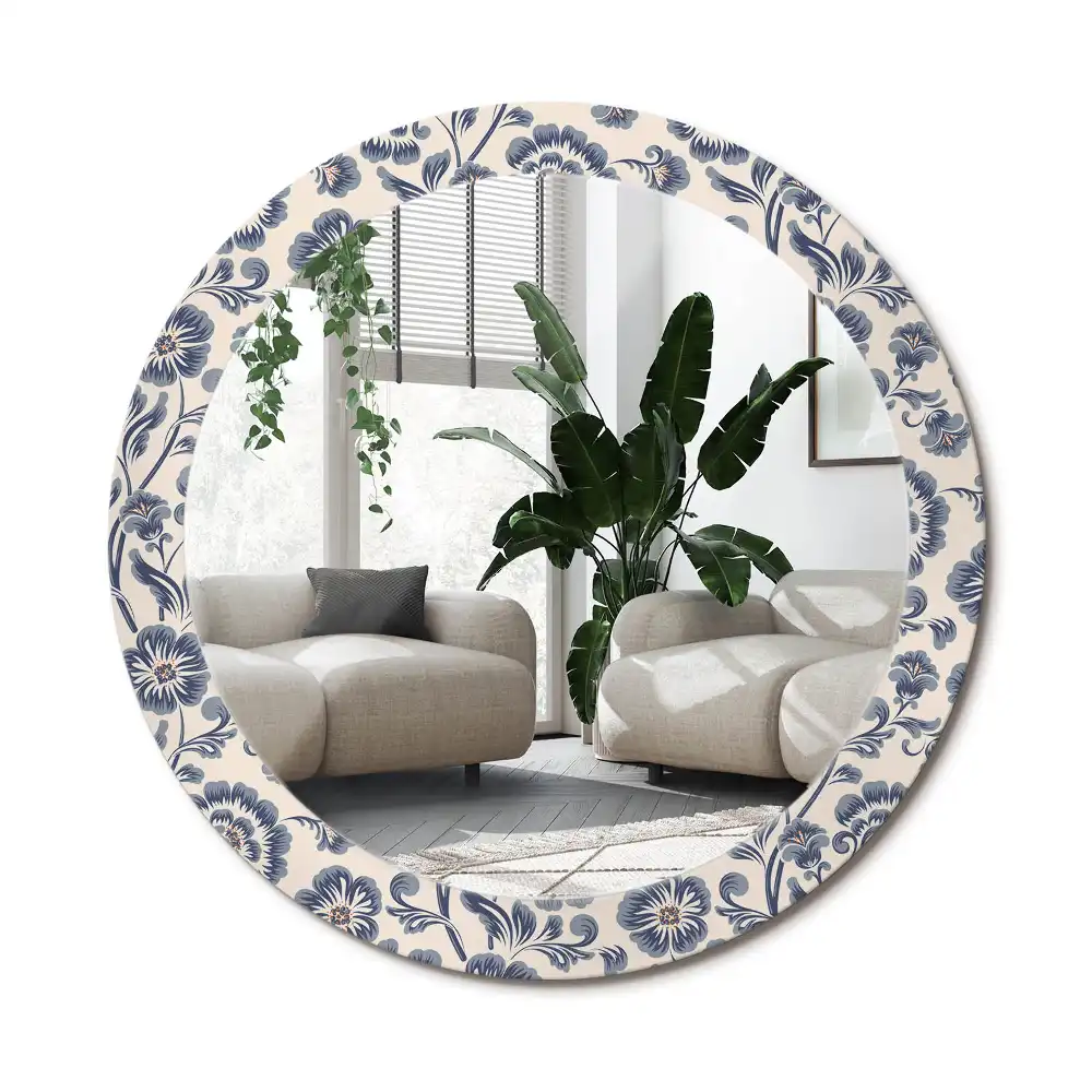 Runden spiegel Blumiges Muster