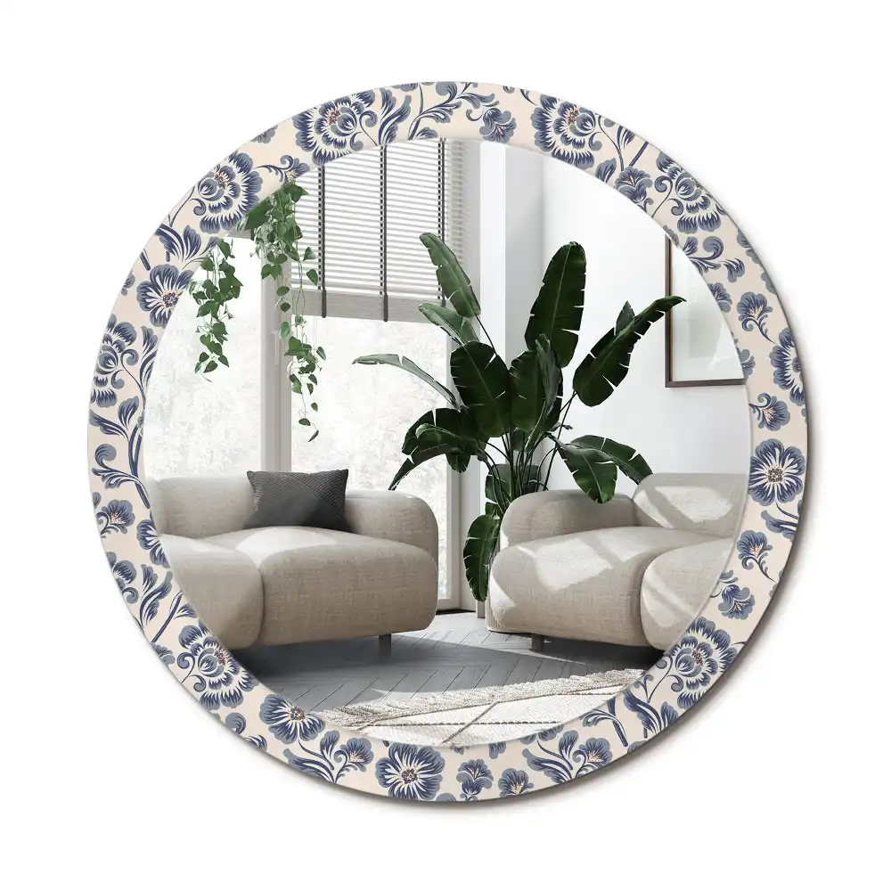 Runden spiegel Blumiges Muster