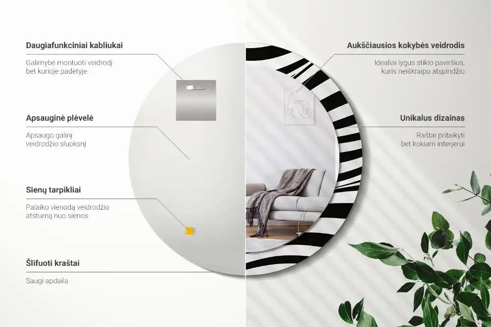 Spiegel rund Abstrakte Welle