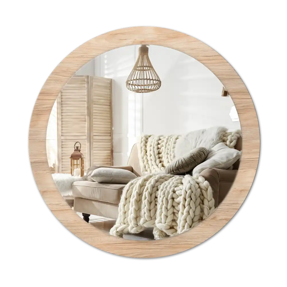 Spiegel rund Holz