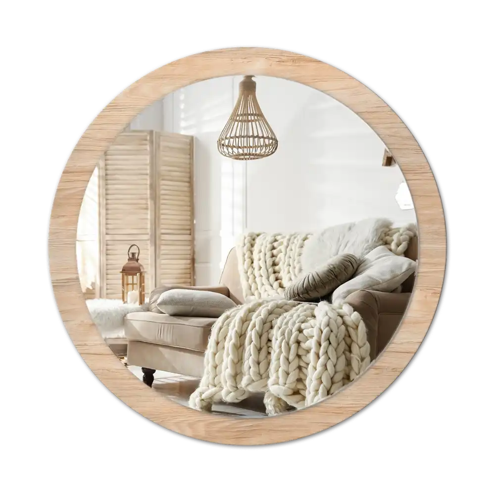 Spiegel rund Holz