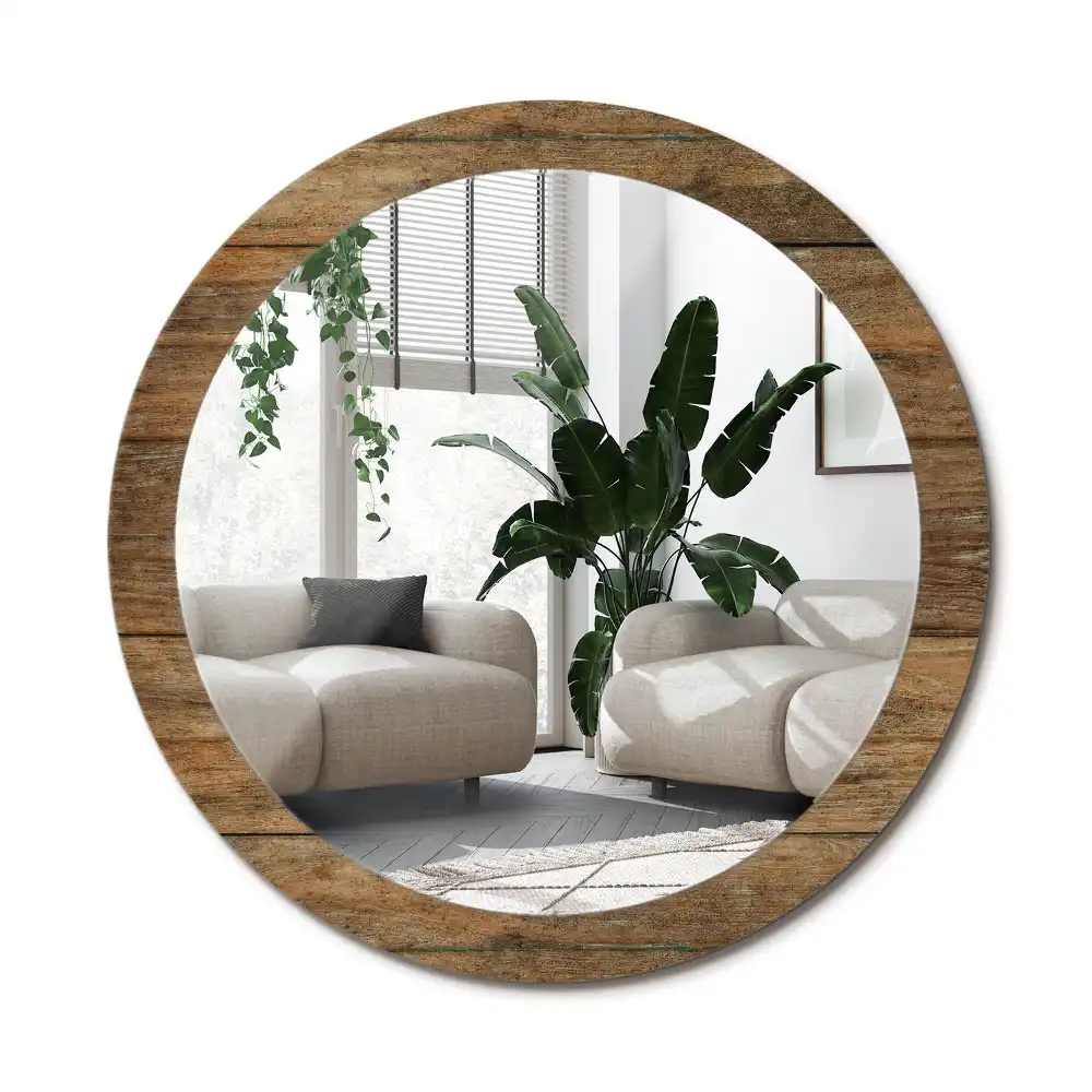 Runden spiegel Altes Holz