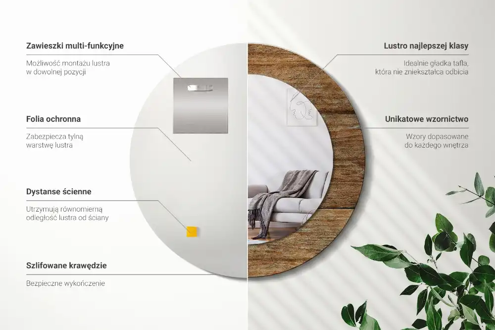 Runden spiegel Altes Holz