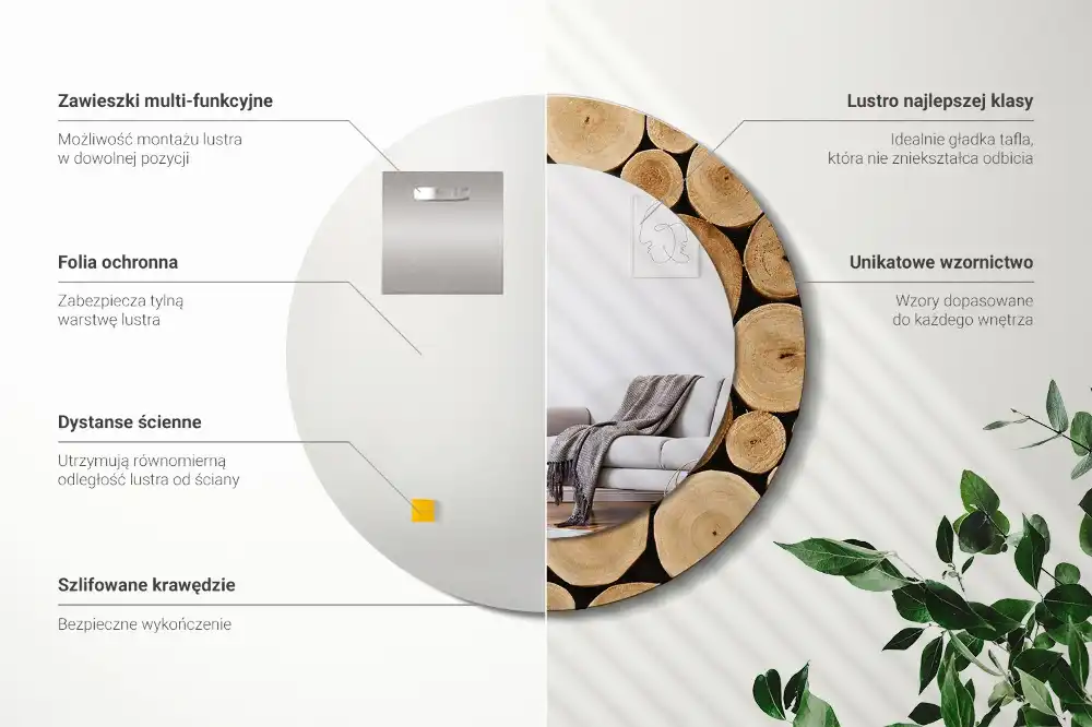 Spiegel rund Baumstämme