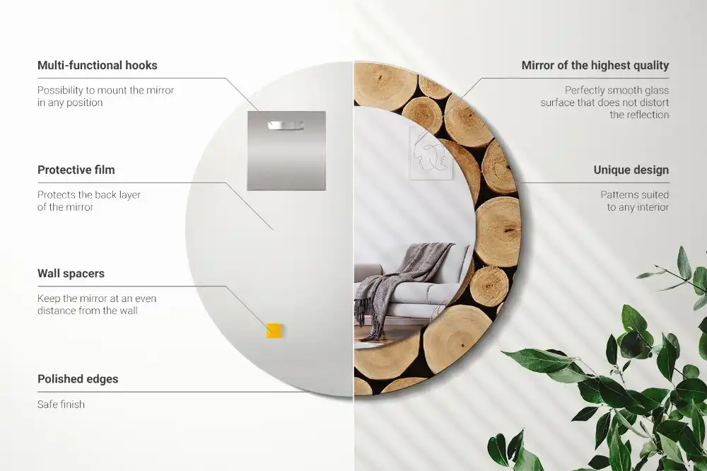 Spiegel rund Baumstämme