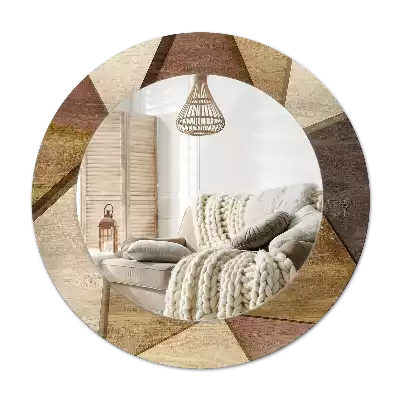 Spiegel rund Geometrisches 3D-Holz