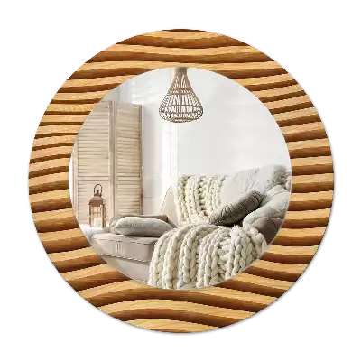 Spiegel rund Holzwelle