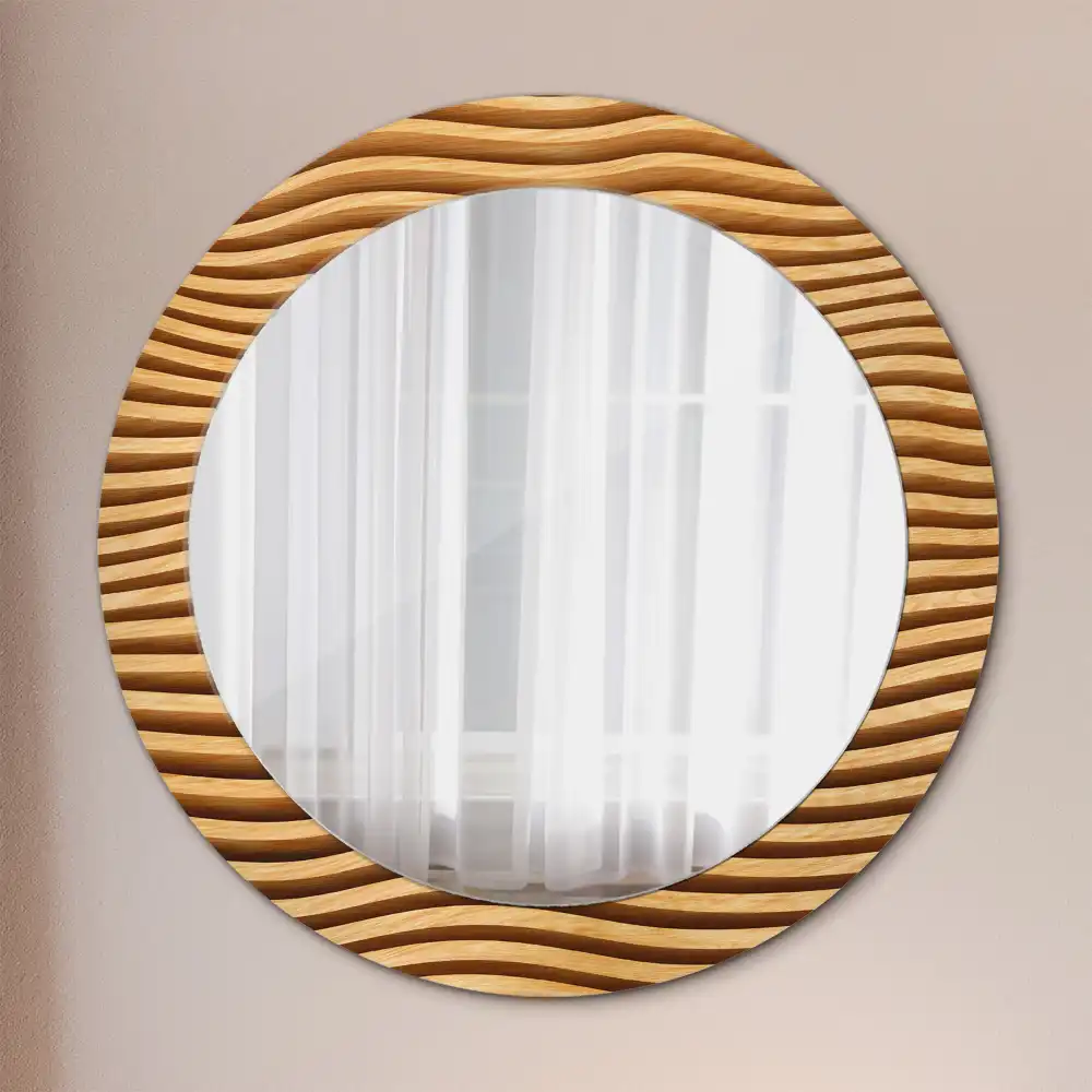 Spiegel rund Holzwelle