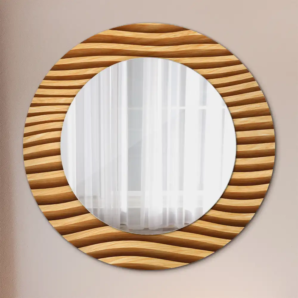 Spiegel rund Holzwelle