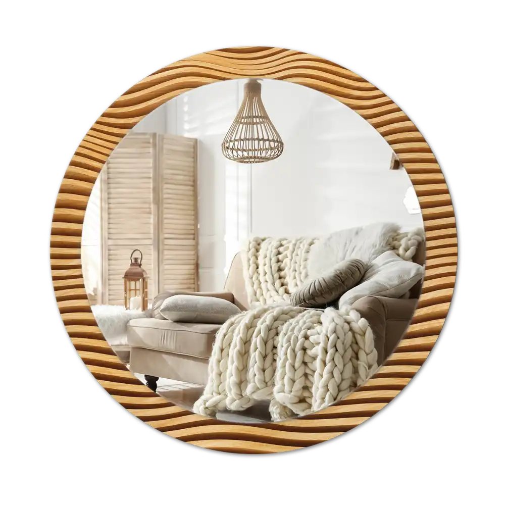 Spiegel rund Holzwelle
