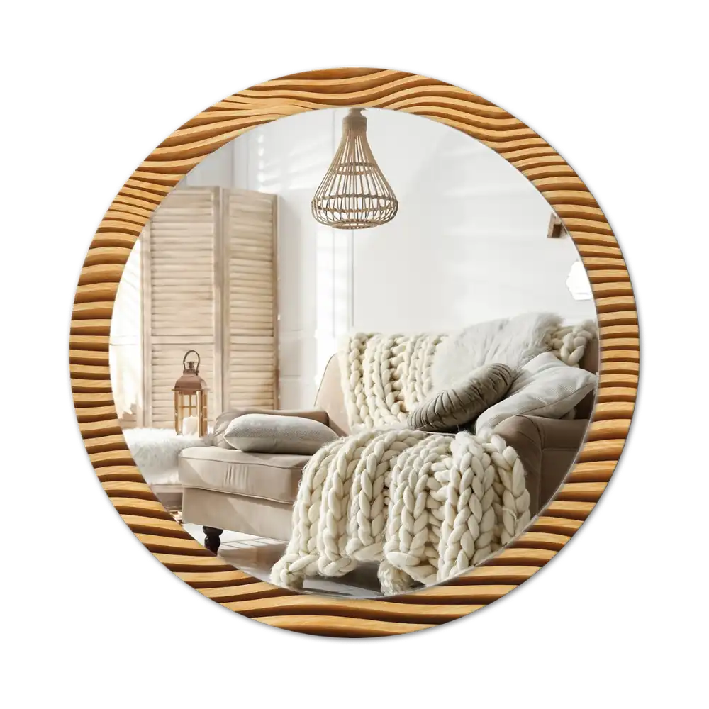 Spiegel rund Holzwelle