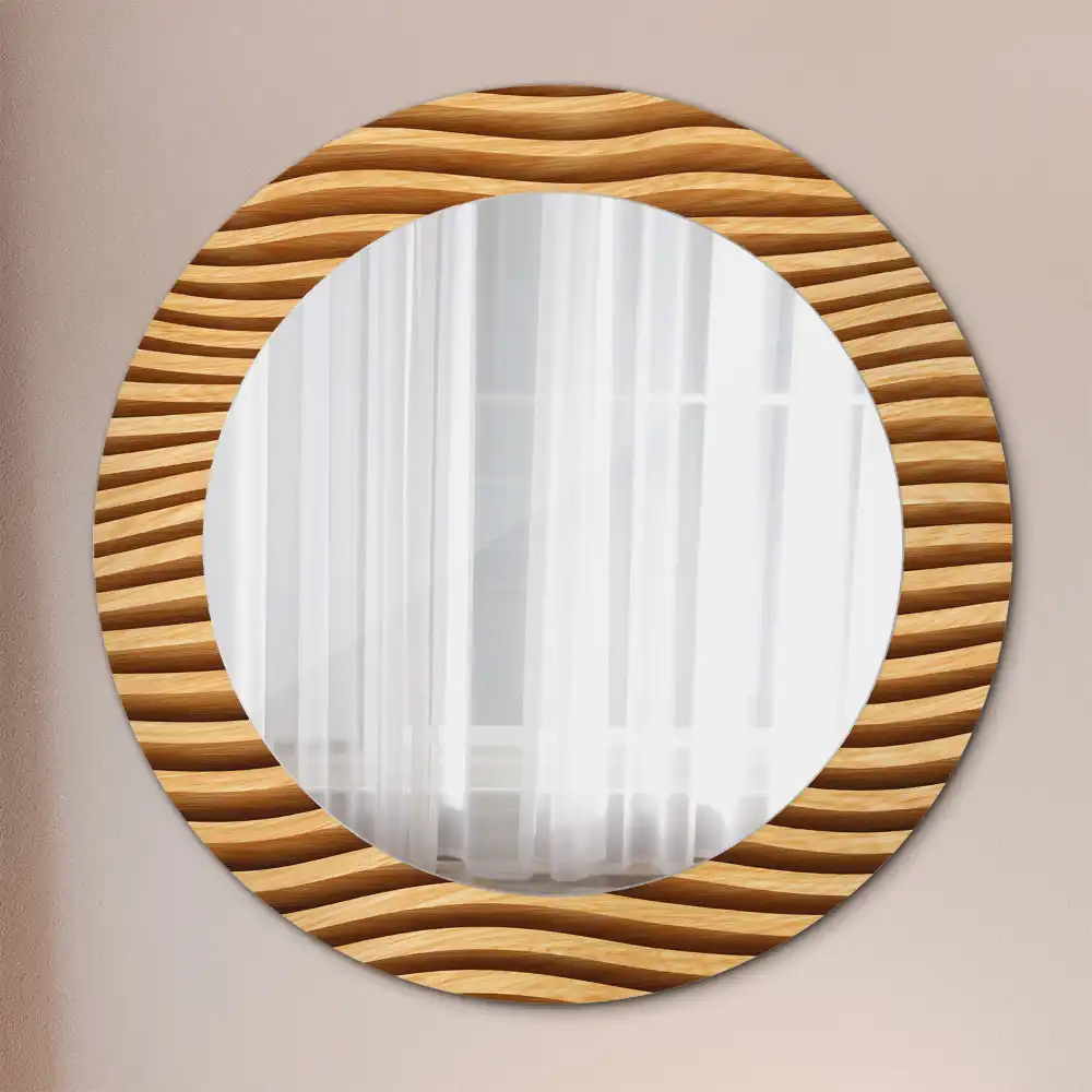 Spiegel rund Holzwelle