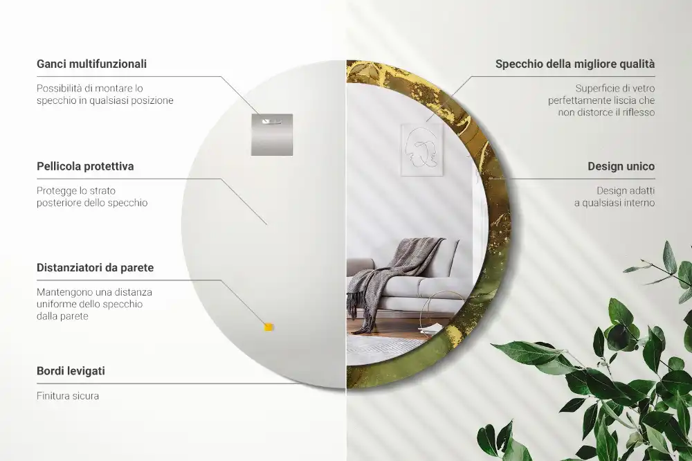 Runden spiegel Metallic-Kreise