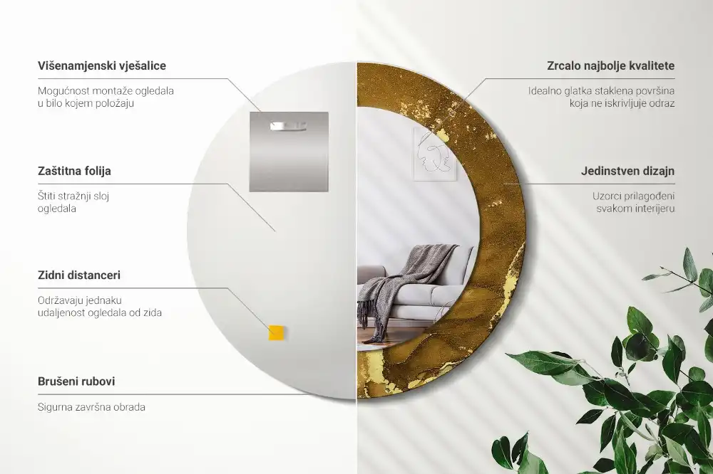 Runden spiegel Metallic-Kreise