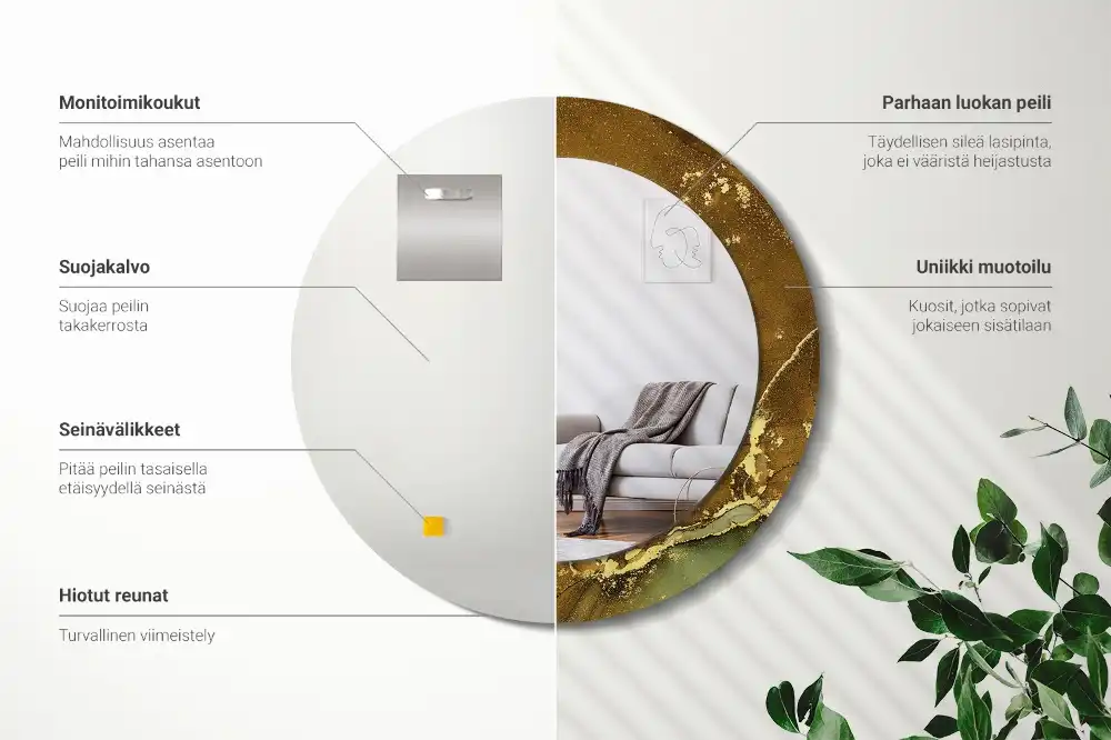 Runden spiegel Metallic-Kreise