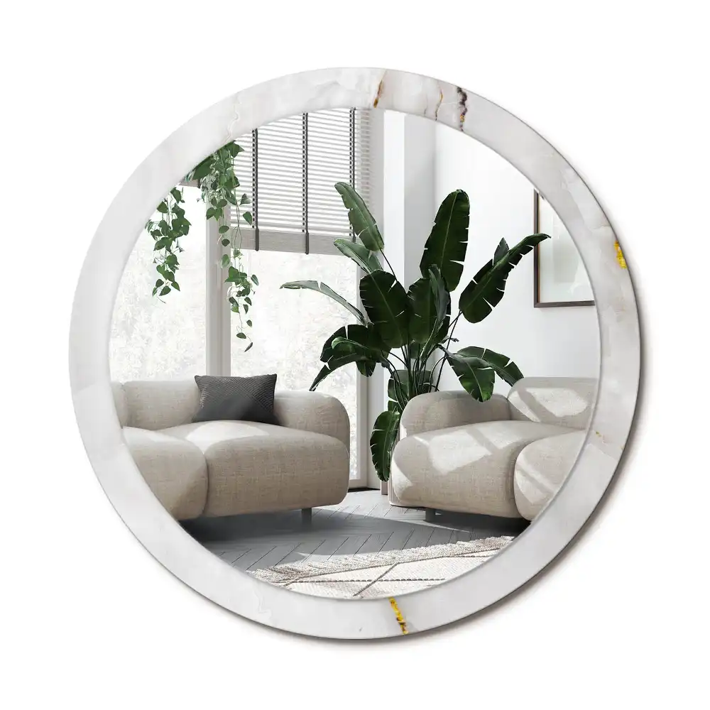Spiegel rund Glänzender Marmor