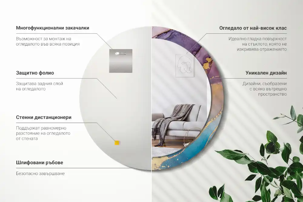 Runden spiegel Marmorstein